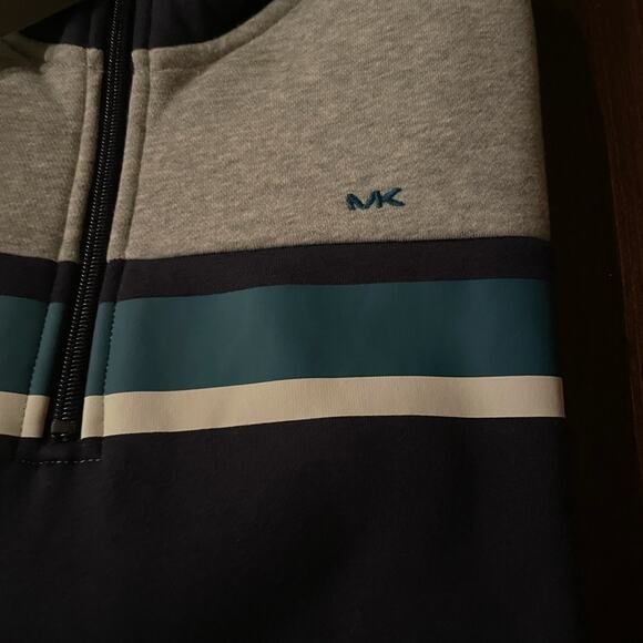 ⭐️ Michael Kors Soft Men's Blue Grey Lightweight Sweatshirt Fall Winter NEW NWT - Picture 8 of 9